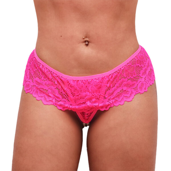 4.57-U-Rosa-Neon_1 Calcinha Tailandesa Master Cós em Renda Tallyta Moda Apimentada
