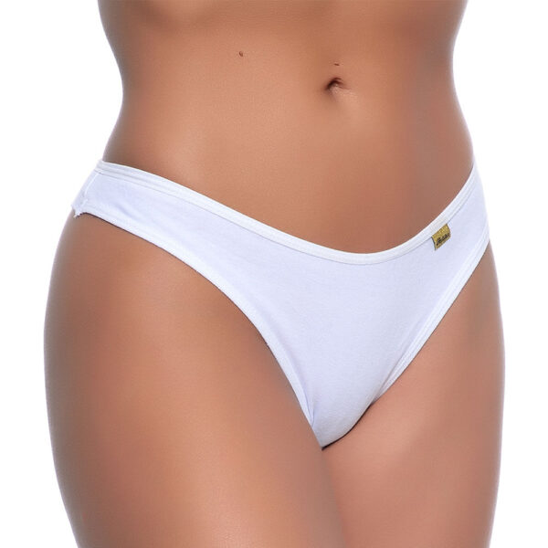 446-P-Branco_1 Tanga Fio Duplo Lisa em AlgodĂŁo Patitex