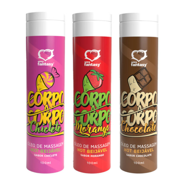 4871-Chiclete_2 Óleo de Massagem Corpo a Corpo Hot Beijável 100ml Sexy Fantasy