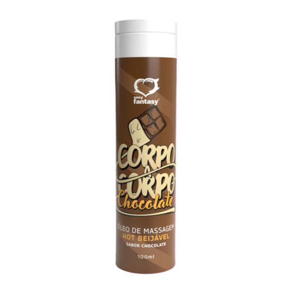 4872-Chocolate_1 Óleo de Massagem Corpo a Corpo Hot Beijável 100ml Sexy Fantasy