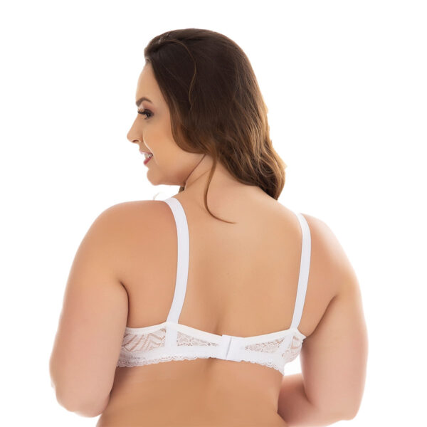 516PT-48-Branco_2 Sutiã Rendado Plus Size Reforçado com Bojo e Lacinho Patitex