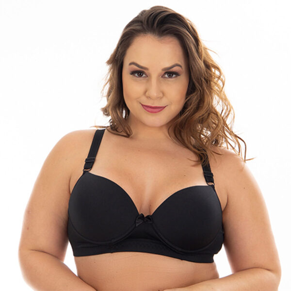 530PT-50-Preto_1 Sutiã Plus Size Reforçado Liso Patitex