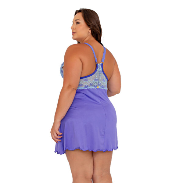 550PT-Roxo-Azulejo_2-1 Camisola Plus Size Bicolor com Lacinho Patitex
