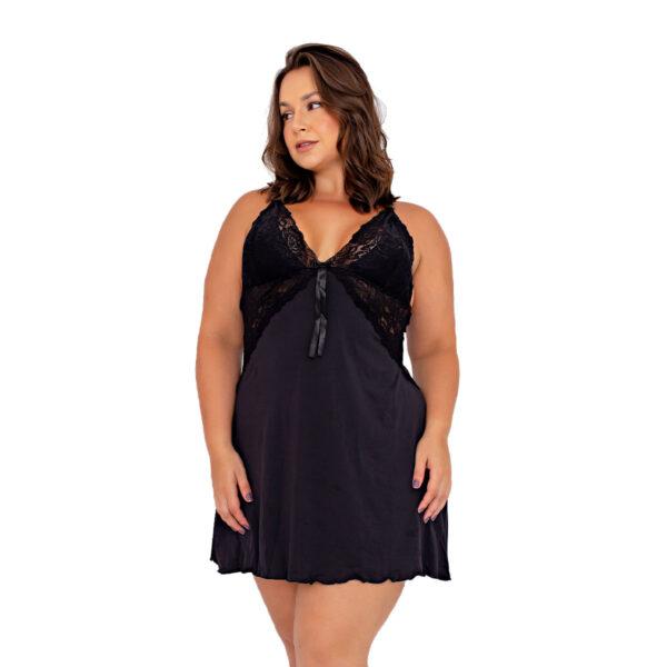 551PT-50-Preto_1 Camisola Plus Size Lisa Rubinne Patitex