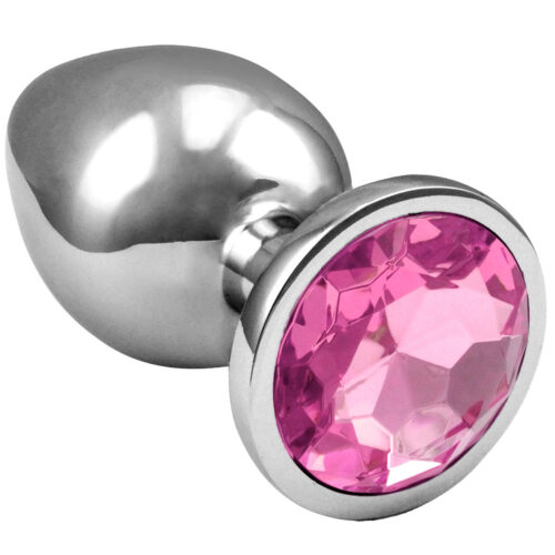 5845-P-Rosa_1 Plug Anal de Aço Inoxidável com Cristal Arredondado Sexy Import
