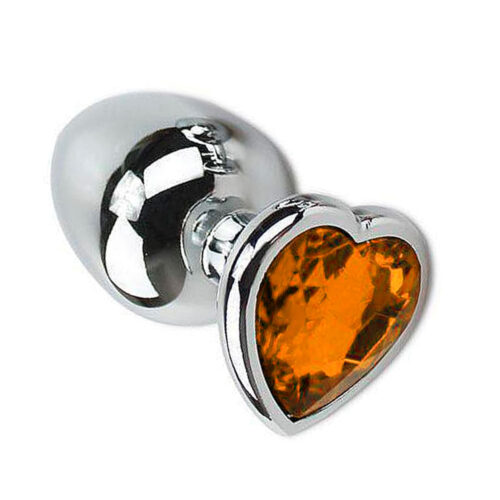 5848-P-Dourado_1 Plug Anal Cônico com Cristal Formato Coração P Sexy Import