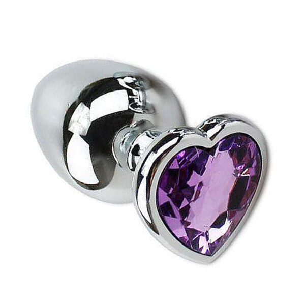 5849-M-Roxo_1 Plug Anal Cônico com Cristal Formato Coração M Sexy Import