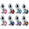 5850-G-Rosa_2 Plug Anal de Aço com Cristal Formato Coração Tamanho G Sexy Import