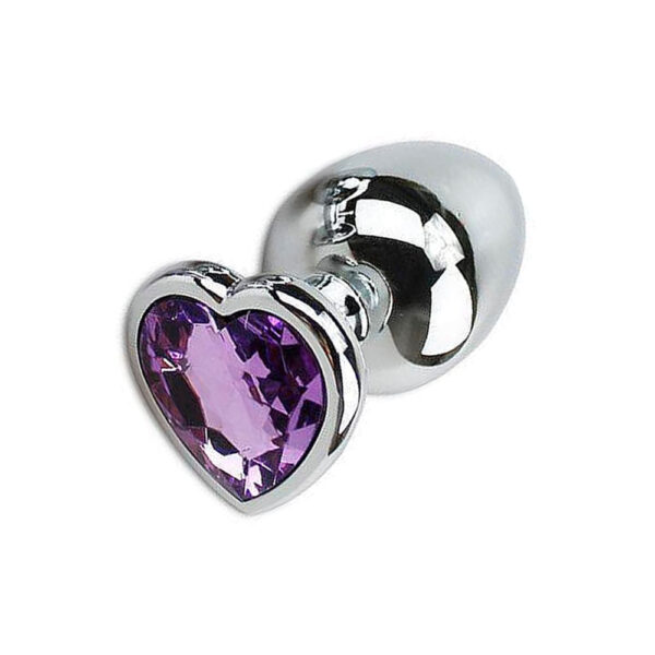 5850-G-Roxo_1 Plug Anal de Aço com Cristal Formato Coração Tamanho G Sexy Import