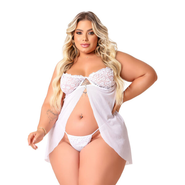 6.224-G1-Branco_1 Camisola Beijo Plus em Tule com Detalhes em Renda Tallyta Moda Apimentada