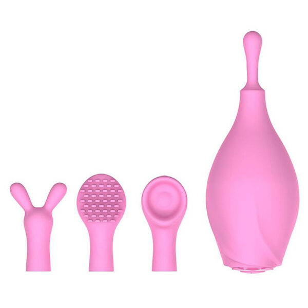 6068-Rosa-Claro_1 Dibe Beenle Estimulador de Clitóris e Mamilos com 7 Vibrações e 3 Pontas Removíveis Sexy Import