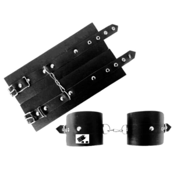 Algema Bracelete em Couro Sintético com Corrente Garji