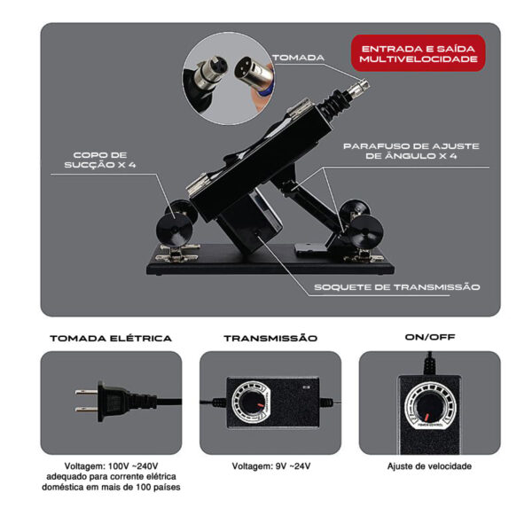 6528_7 Powerful Driving II Máquina de Sexo Masturbador Feminino Miss Collection