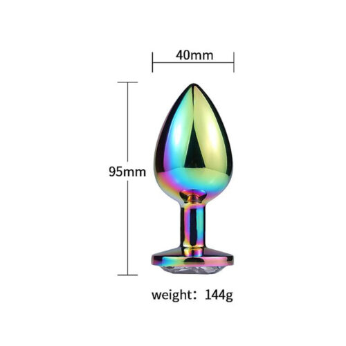 6596-G-Vermelho_1 Plug Anal de Aço com Pedra de Cristal Tamanho G Sexy Import