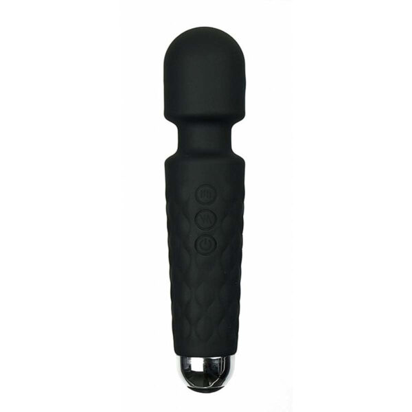 6757-Preto_1-1 Massageador Varinha em Silicone com 20 Modos de Vibração Sexy Import