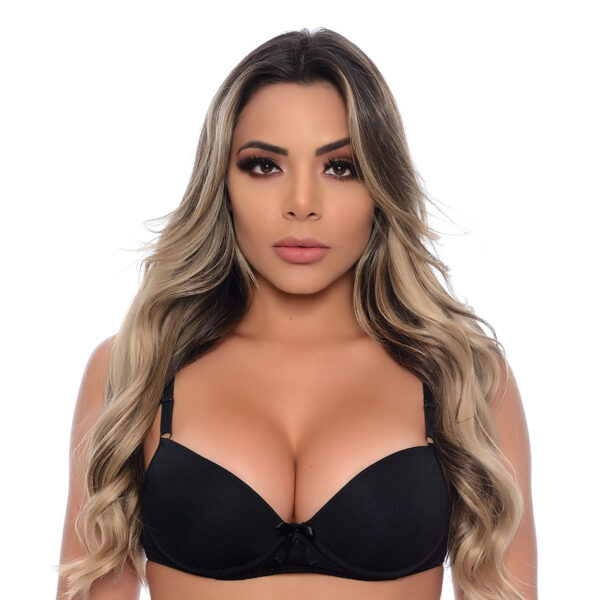 700PT-GG-Preto_1 Sutiã Liso com Bojo e Detalhe em Lacinho Patitex