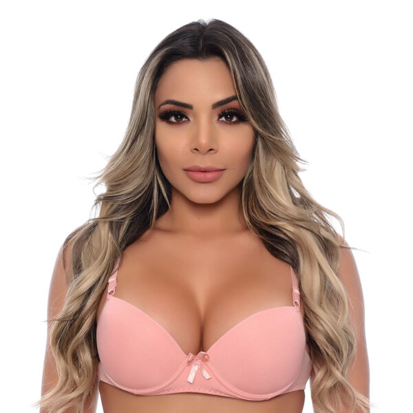 700PT-P-Rose_1 Sutiã Liso com Bojo e Detalhe em Lacinho Patitex