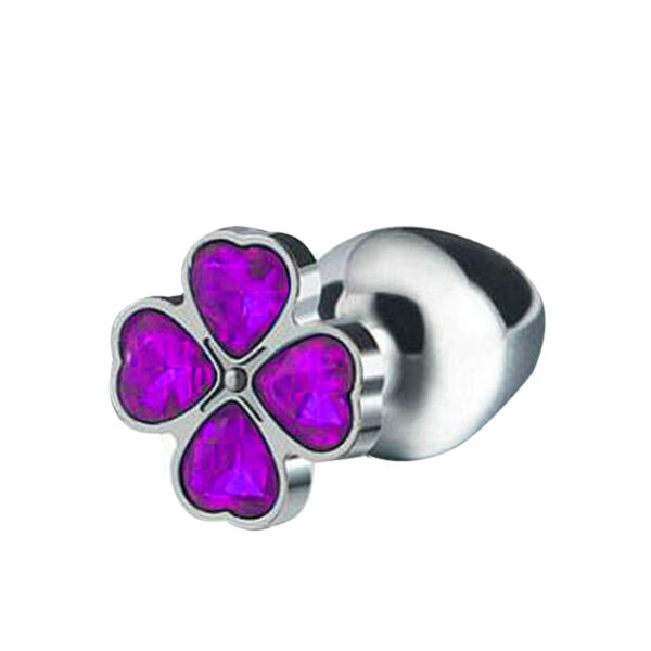 7044-P-Roxo_2 Trevo Plug Anal de Aço Tamanho P Sexy Import