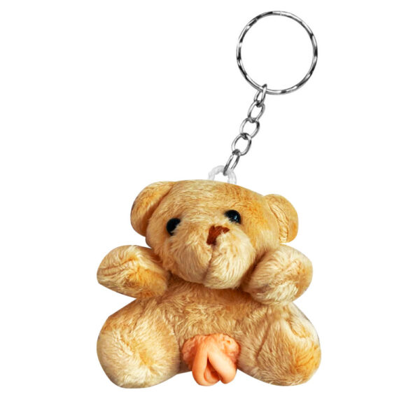 70F-Urso_1 Chaveiro de Bichinho em PelĂșcia com Genital Vagina Pau Brasil