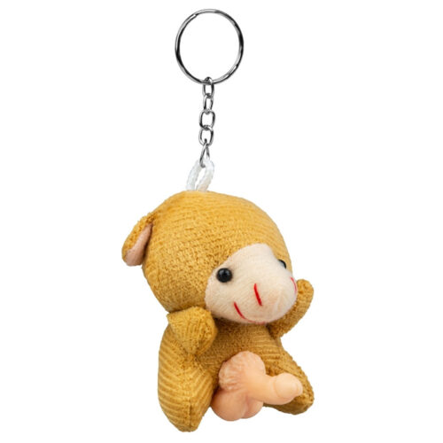 70M-Macaco_1 Chaveiro de Bichinho em Pelúcia com Genital Pênis Pau Brasil