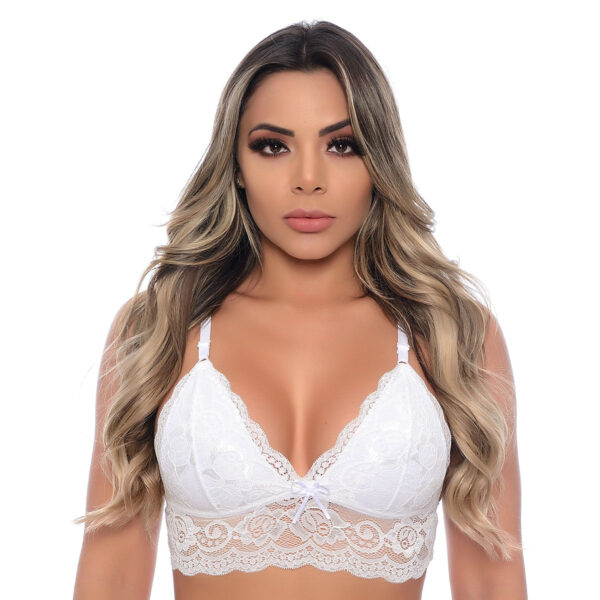 711PT-P-Branco_1 Sutiã Rendado Sem Bojo com Lacinho Patitex