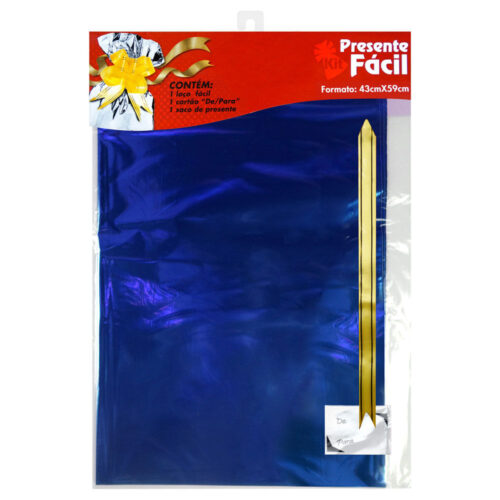 Kit Presente Fácil Metalizado 43x59 com 1 unidade Gala Embalagens