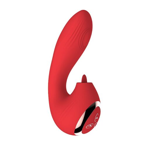7213-Vermelho_1 Low Vibrador de Ponto G e Clitóris com Estimulador e 10 Modos de Vibração e Pulsação Sexy Import
