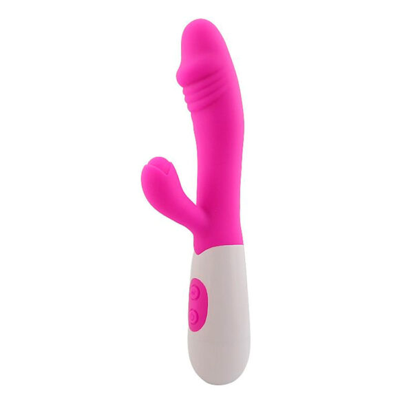 7273-Pink_1 Vibrador Ponto G com Estimulador de Clitóris com 10 Modos de Vibração Sexy