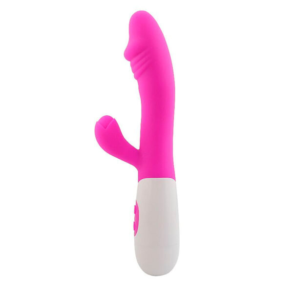 7273-Pink_2 Vibrador Ponto G com Estimulador de Clitóris com 10 Modos de Vibração Sexy