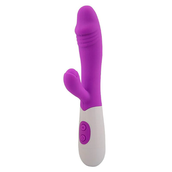 7273-Roxo_1 Vibrador Ponto G com Estimulador de Clitóris com 10 Modos de Vibração Sexy