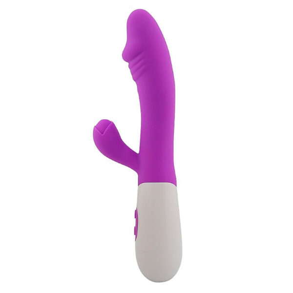 7273-Roxo_2 Vibrador Ponto G com Estimulador de Clitóris com 10 Modos de Vibração Sexy