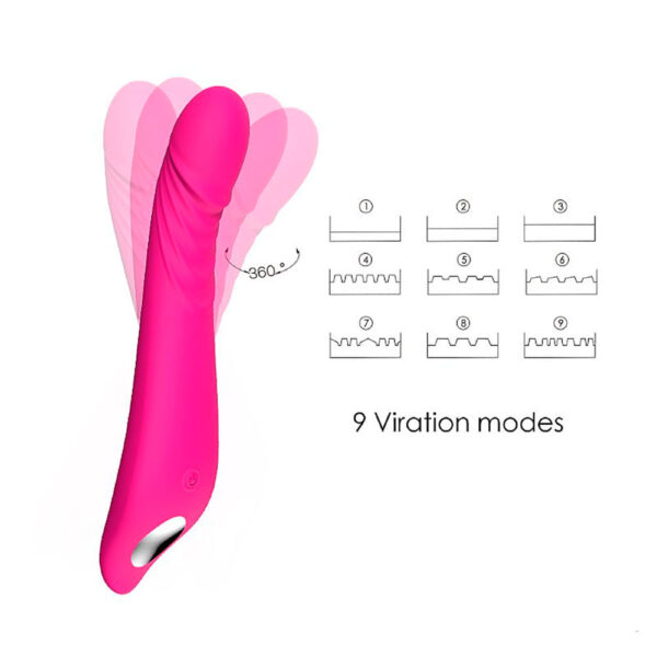 7318-Rosa-Neon_3-1 S-Hande Ares Vibrador Ponto G com 9 Modos de Vibração Sexy Import