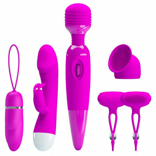 7326-Roxo_1 Pretty Love Purple Desire Kit Feminino Vibrador Ponto G e Clitóris Sexy Import