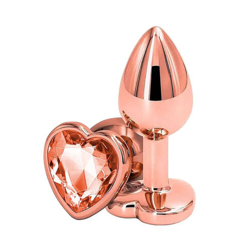 7448-G-Laranja_1 Plug Anal Rose Tamanho G em Formato de Coração com Pedra Sexy Import