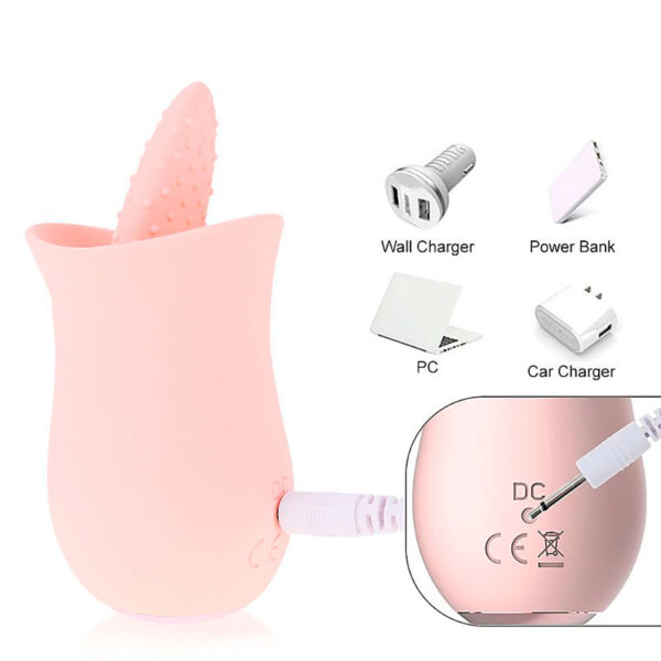 Rosa Estimuladora de Clitóris com Língua e 10 Modos de Estimulação Sexy Import