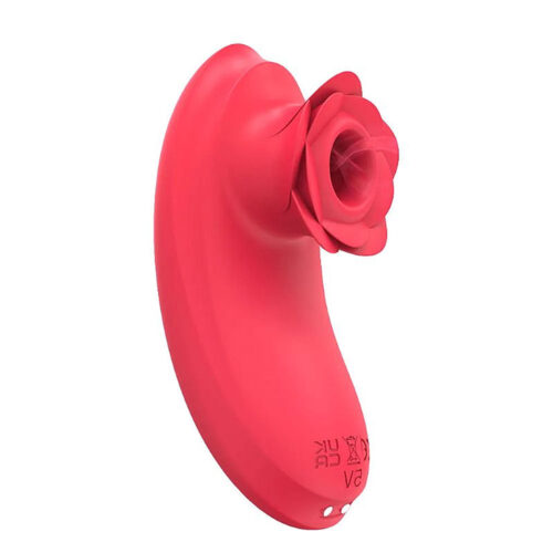7512-Vermelho_1 Losa Vibrador de Clitoris em Formato de Rosa com 9 Modos de Pulsação Sexy Import