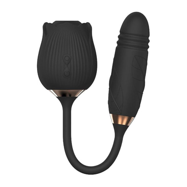 7633-Preto_1-1 Sophie Vibrador Formato de Rosa com 10 Modos de Vibração, Vai e Vem e Pulsação Sexy Import