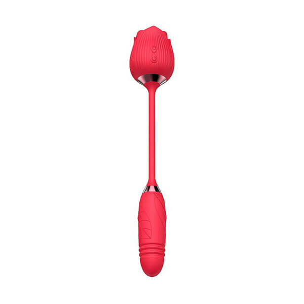 7633-Vermelho_2-1 Sophie Vibrador Formato de Rosa com 10 Modos de Vibração, Vai e Vem e Pulsação Sexy Import