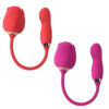7866-Vermelho_2 Flowery Pro Vibrador de Ponto G e Clitóris Com Pulsação Sexy Import