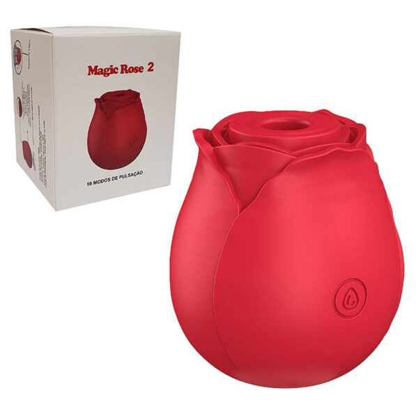 7879-Vermelho_4 Rosa Estimuladora de Clitóris com 10 Modos de Pulsação Sexy Import