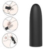 7890-Preto_2 Vibrador Bullet Formato de Bala Recarregável 10 Modos de Vibração Sexy Import