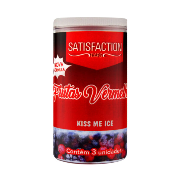 Kiss Me Ice Cápsula com Óleo Beijável para Massagem Corporal com 3 unidades Satisfaction Caps