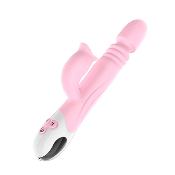 8119N2-Rosa_2 Vibrador Ponto G Vai e Vem com Estimulador de Clitóris Xuanai Libb