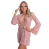 813-M-Rose_1 Robe Listrado Franciele com Detalhes em Renda Patitex