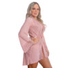 813-M-Rose_2 Robe Listrado Franciele com Detalhes em Renda Patitex