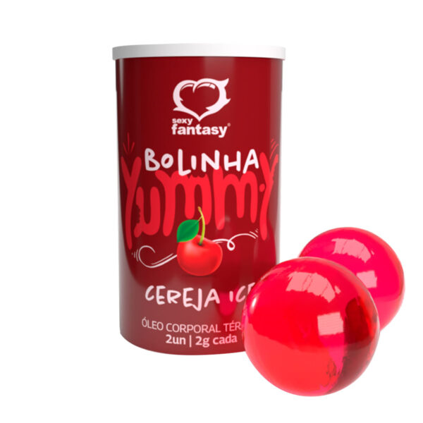 8160-Cereja_1 Yummy Bolinha Beijável Térmica com 2 Unidades de 2g Sexy Fantasy