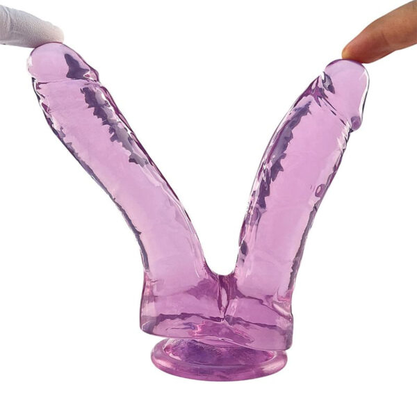 Dildo Duplo Realístico Transparente Flexível 17,3x3,5cm Sexy Import