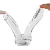 Dildo Duplo Realístico Transparente Flexível 17,3x3,5cm Sexy Import