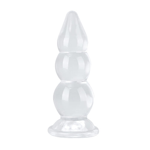 8444-Transparente_1 Plug Anal Escalonado em Silicone 22X10CM Sexy Import
