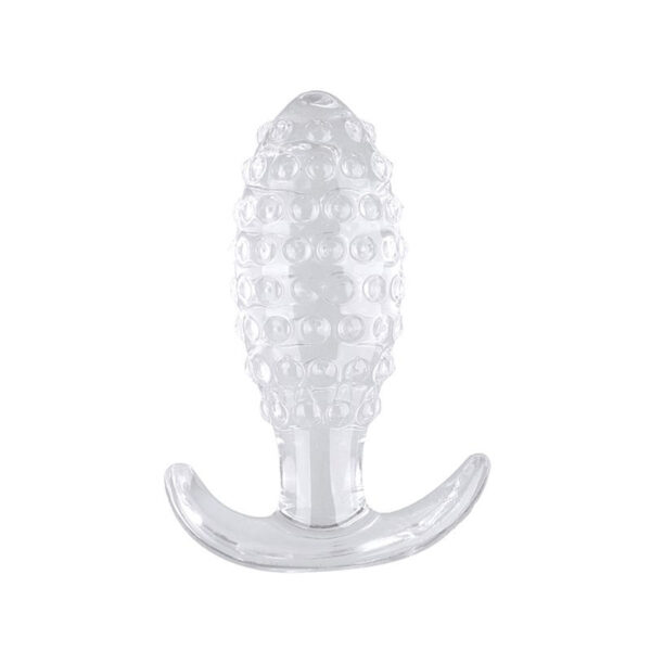 8452-Transparente_1 Plug Anal Cônico com Textura de Bolinhas 10,5X3,5CM Sexy Import